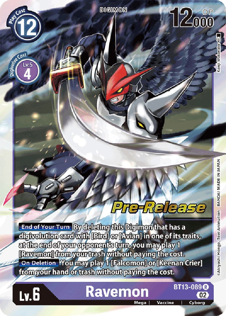 Ravemon [BT13-089] [Versus Royal Knights Booster Pre-Release Cards] | The Gaming-Verse