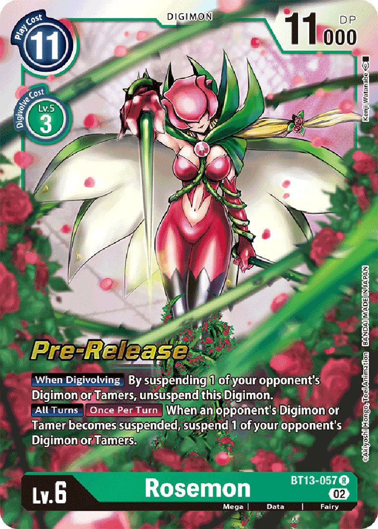 Rosemon [BT13-057] [Versus Royal Knights Booster Pre-Release Cards] | The Gaming-Verse