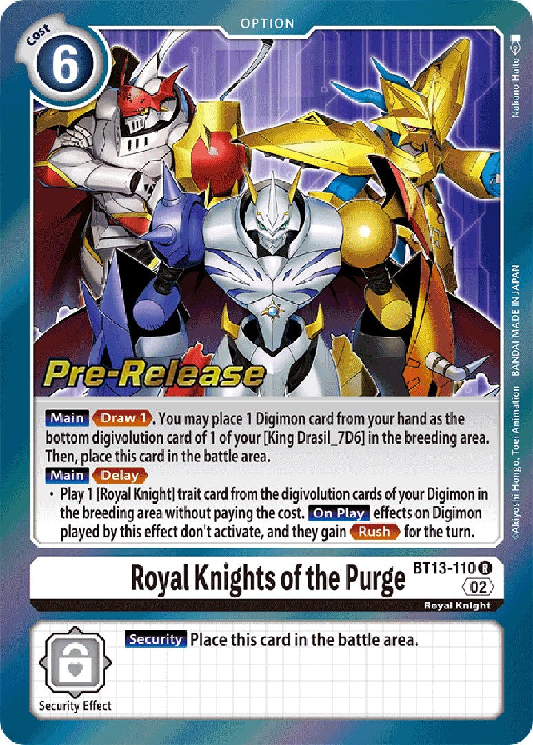 Royal Knights of the Purge [BT13-110] [Versus Royal Knights Booster Pre-Release Cards] | The Gaming-Verse