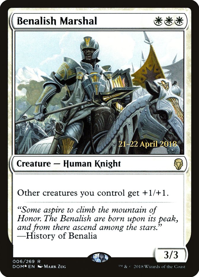 Benalish Marshal  (Prerelease) [Dominaria Prerelease Promos] | The Gaming-Verse