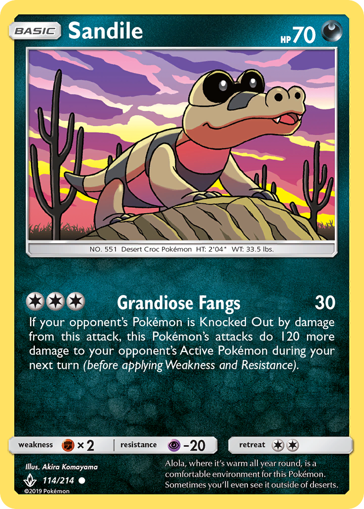 Sandile (114/214) [Sun & Moon: Unbroken Bonds] | The Gaming-Verse