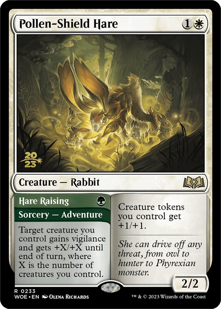 Pollen-Shield Hare // Hare Raising [Wilds of Eldraine Prerelease Promos] | The Gaming-Verse