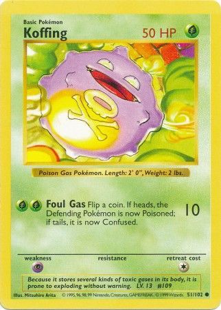 Koffing (51/102) [Base Set Shadowless Unlimited] | The Gaming-Verse