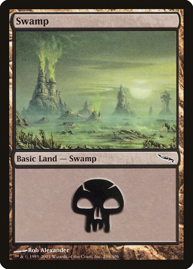 Swamp (#296) [Mirrodin] | The Gaming-Verse