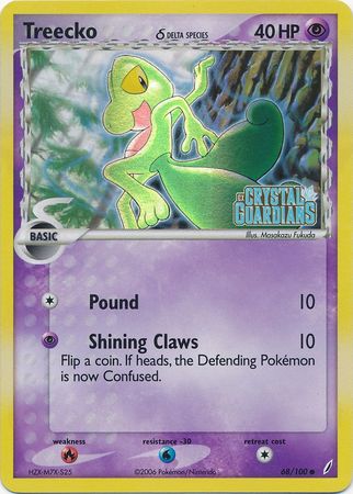 Treecko (68/100) (Delta Species) (Stamped) [EX: Crystal Guardians] | The Gaming-Verse