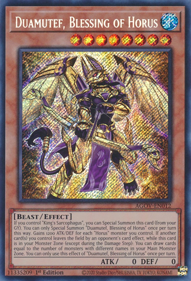 Duamutef, Blessing of Horus [AGOV-EN012] Secret Rare | The Gaming-Verse