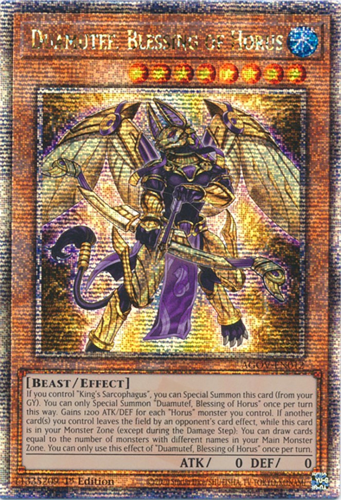 Duamutef, Blessing of Horus (Quarter Century Secret Rare) [AGOV-EN012] Quarter Century Secret Rare | The Gaming-Verse