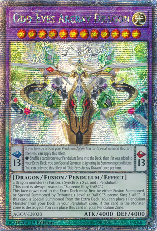 Odd-Eyes Arcray Dragon (Quarter Century Secret Rare) [AGOV-EN030] Quarter Century Secret Rare | The Gaming-Verse