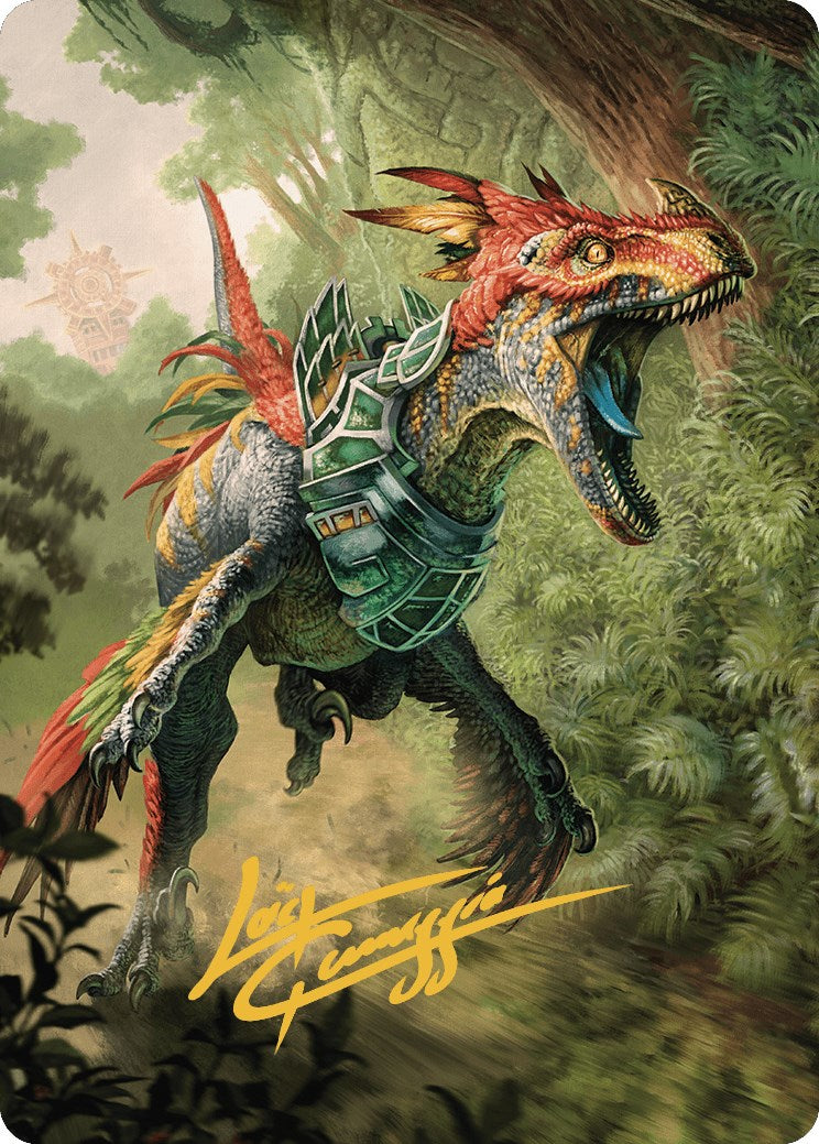 Dinosaur Token Art Card (Gold-Stamped Signature) [The Lost Caverns of Ixalan Art Series] | The Gaming-Verse