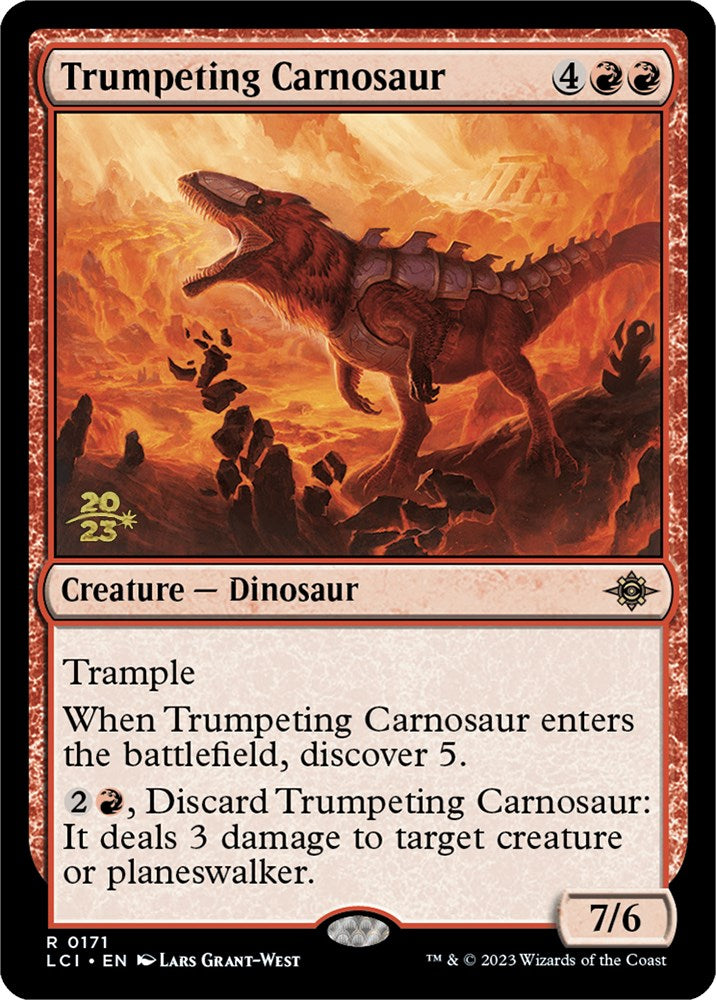 Trumpeting Carnosaur [The Lost Caverns of Ixalan Prerelease Cards] | The Gaming-Verse