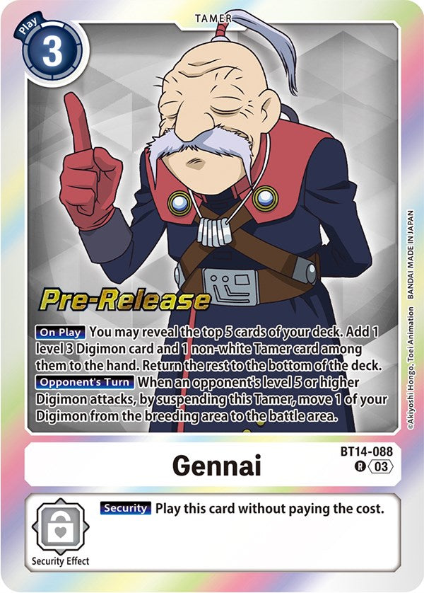 Gennai [BT14-088] [Blast Ace Pre-Release Cards] | The Gaming-Verse