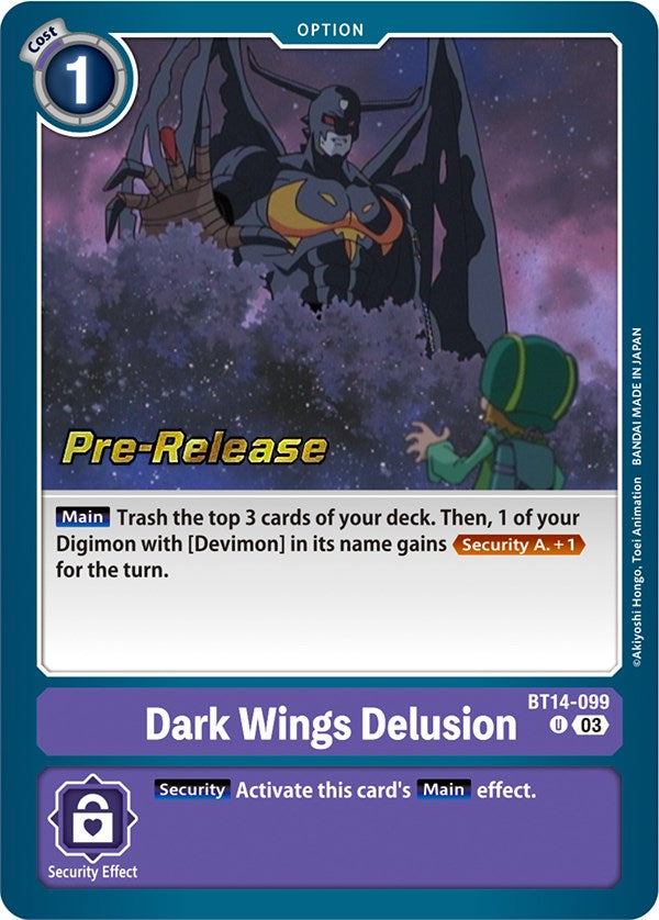 Dark Wings Delusion [BT14-099] [Blast Ace Pre-Release Cards] | The Gaming-Verse