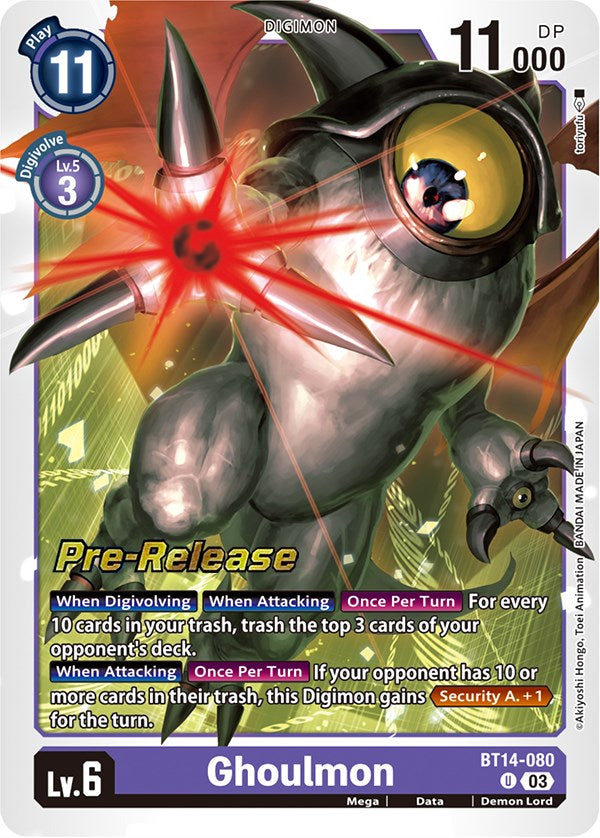 Ghoulmon [BT14-080] [Blast Ace Pre-Release Cards] | The Gaming-Verse