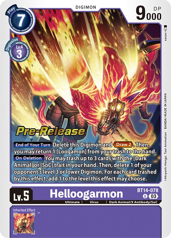 Helloogarmon [BT14-078] [Blast Ace Pre-Release Cards] | The Gaming-Verse