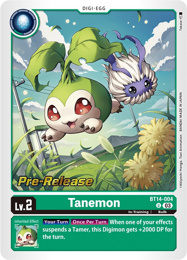 Tanemon [BT14-004] [Blast Ace Pre-Release Cards] | The Gaming-Verse