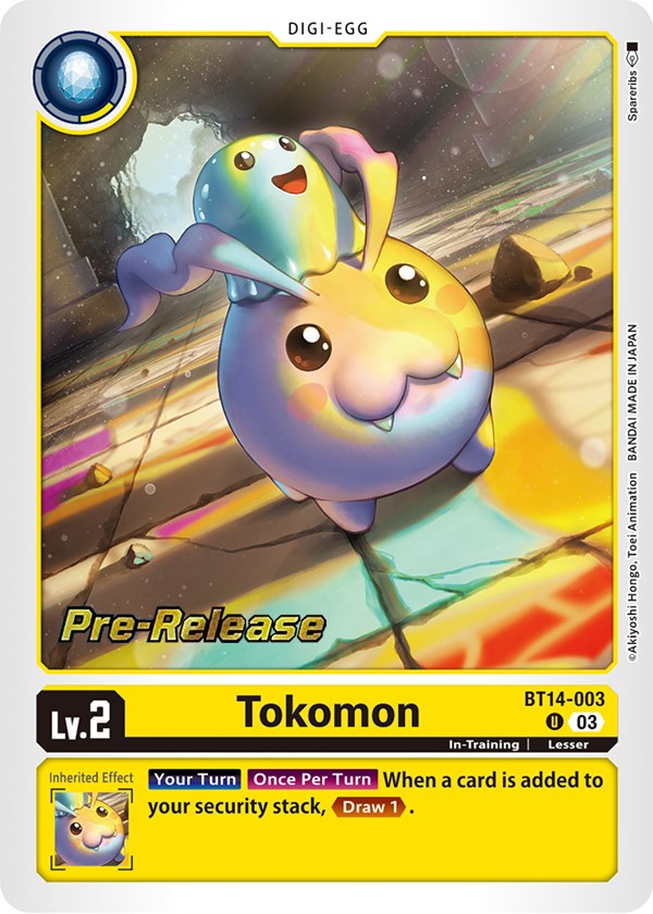 Tokomon [BT14-003] [Blast Ace Pre-Release Cards] | The Gaming-Verse