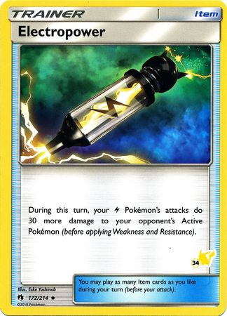 Electropower (172/214) (Pikachu Stamp #34) [Battle Academy 2020] | The Gaming-Verse