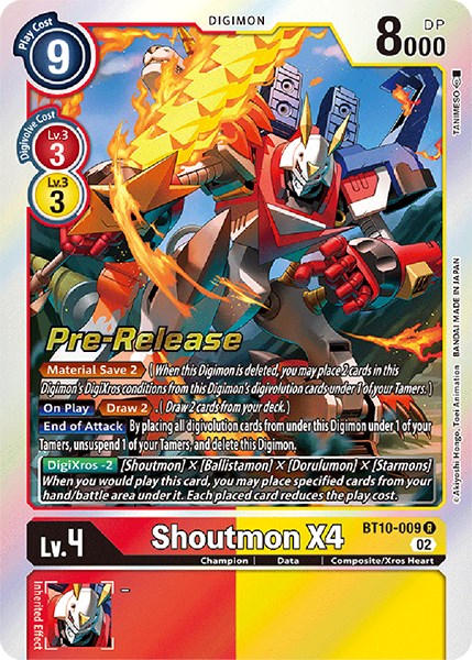 Shoutmon X4 [BT10-009] [Xros Encounter Pre-Release Cards] | The Gaming-Verse