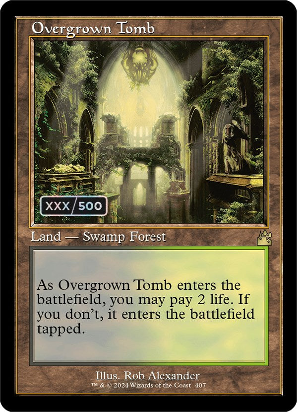 Overgrown Tomb (Retro) (Serialized) [Ravnica Remastered] | The Gaming-Verse