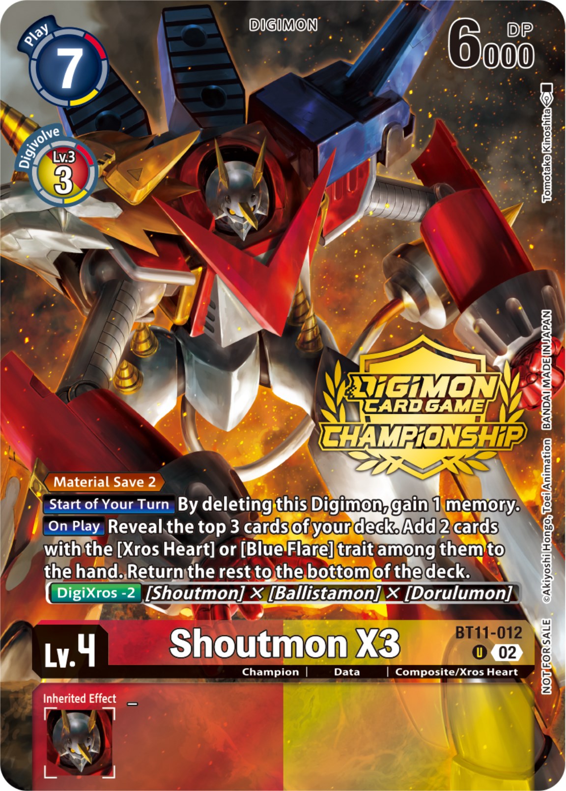 Shoutmon X3 [BT11-012] (Championship 2023 Tamers Pack) [Dimensional Phase Promos] | The Gaming-Verse