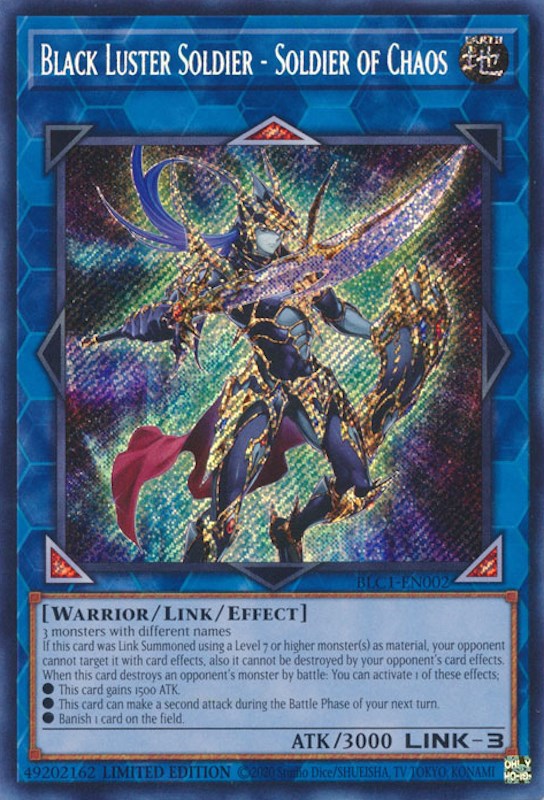 Black Luster Soldier - Soldier of Chaos [BLC1-EN002] Secret Rare | The Gaming-Verse