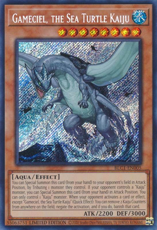 Gameciel, the Sea Turtle Kaiju [BLC1-EN005] Secret Rare | The Gaming-Verse