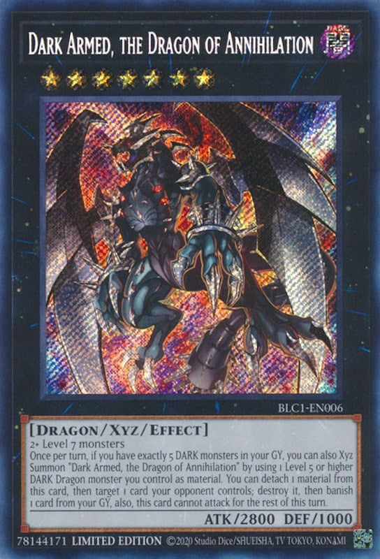 Dark Armed, the Dragon of Annihilation [BLC1-EN006] Secret Rare | The Gaming-Verse