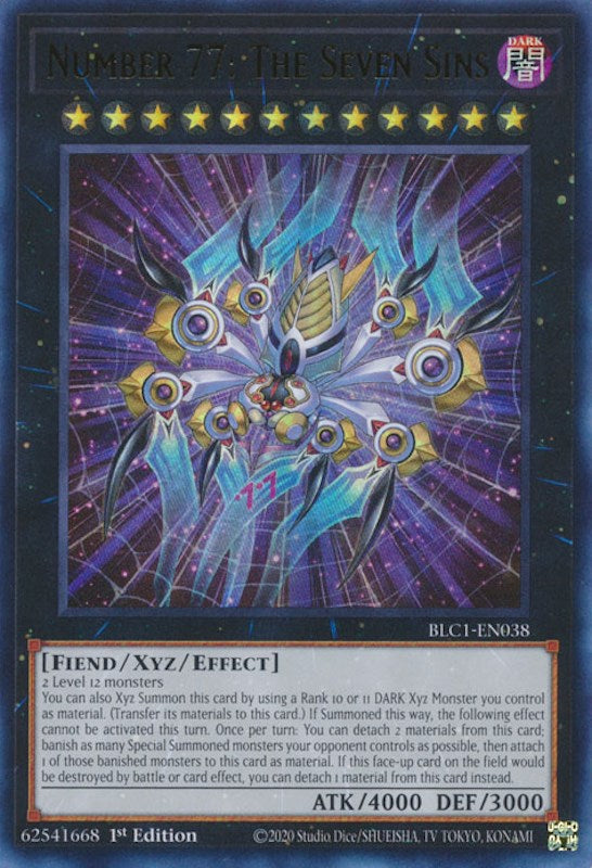 Number 77: The Seven Sins [BLC1-EN038] Ultra Rare | The Gaming-Verse