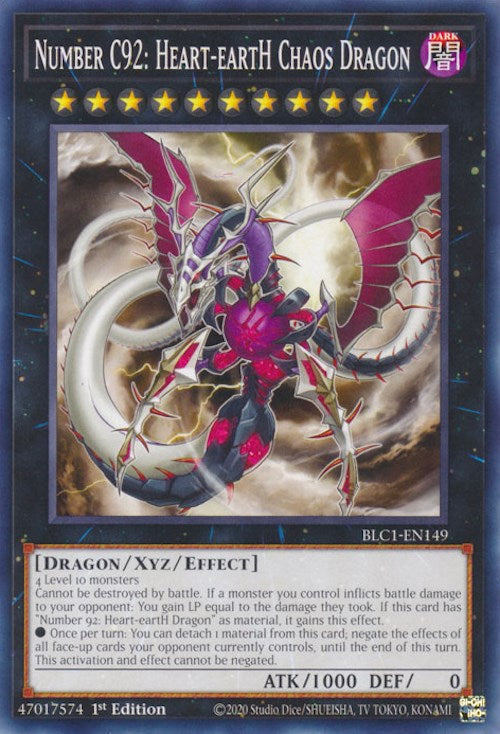 Number C92: Heart-eartH Chaos Dragon [BLC1-EN149] Common | The Gaming-Verse