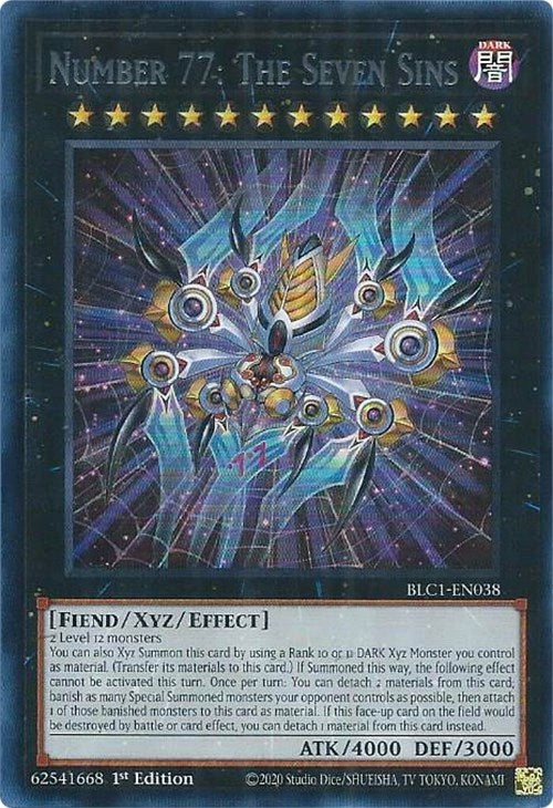 Number 77: The Seven Sins (Silver) [BLC1-EN038] Ultra Rare | The Gaming-Verse