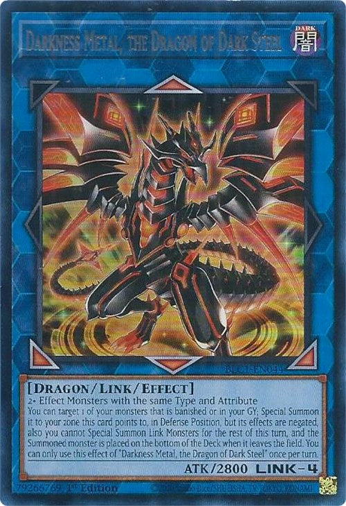 Darkness Metal, the Dragon of Dark Steel (Silver) [BLC1-EN044] Ultra Rare | The Gaming-Verse