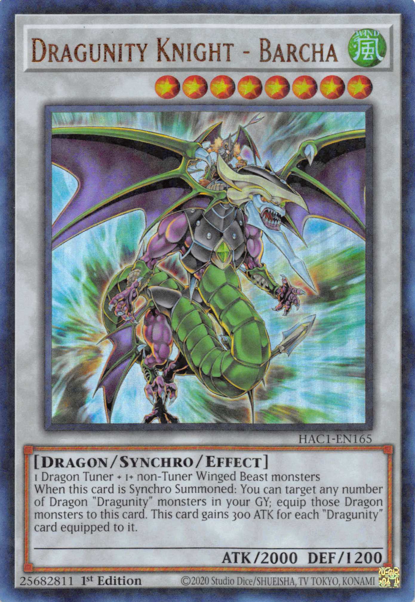 Dragunity Knight - Barcha (Duel Terminal) [HAC1-EN165] Parallel Rare | The Gaming-Verse