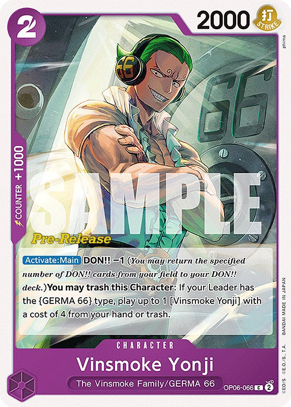 Vinsmoke Yonji [Wings of the Captain Pre-Release Cards] | The Gaming-Verse