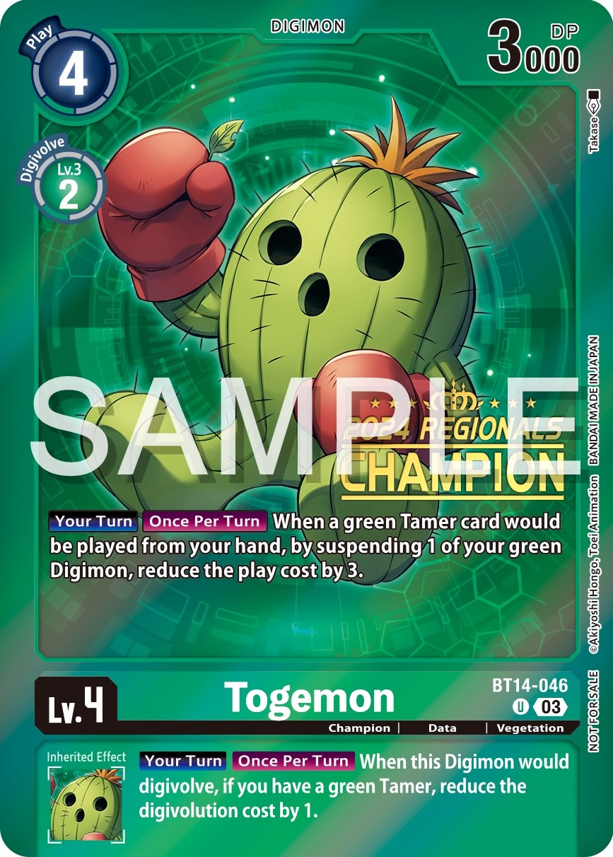 Togemon [BT14-046] (2024 Regionals Champion) [Blast Ace Promos] | The Gaming-Verse