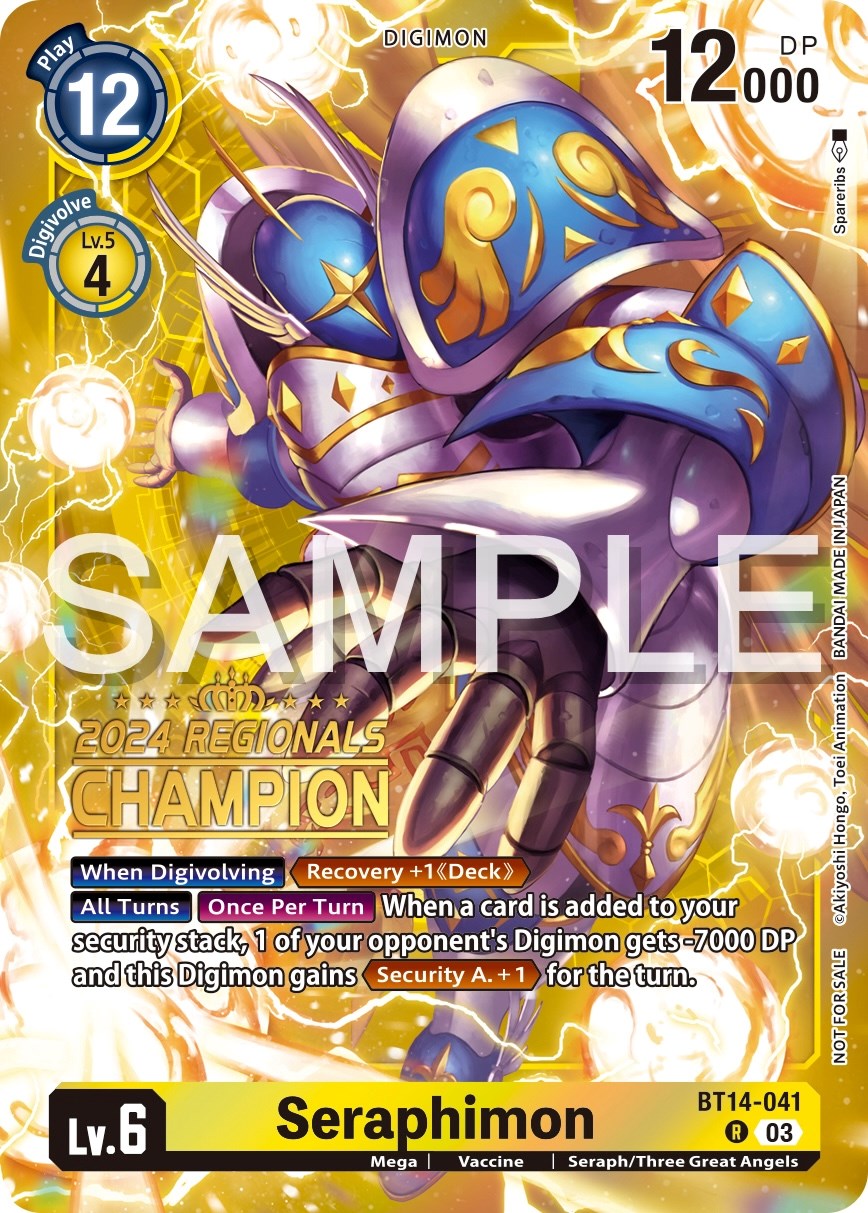 Seraphimon [BT14-041] (2024 Regionals Champion) [Blast Ace Promos] | The Gaming-Verse