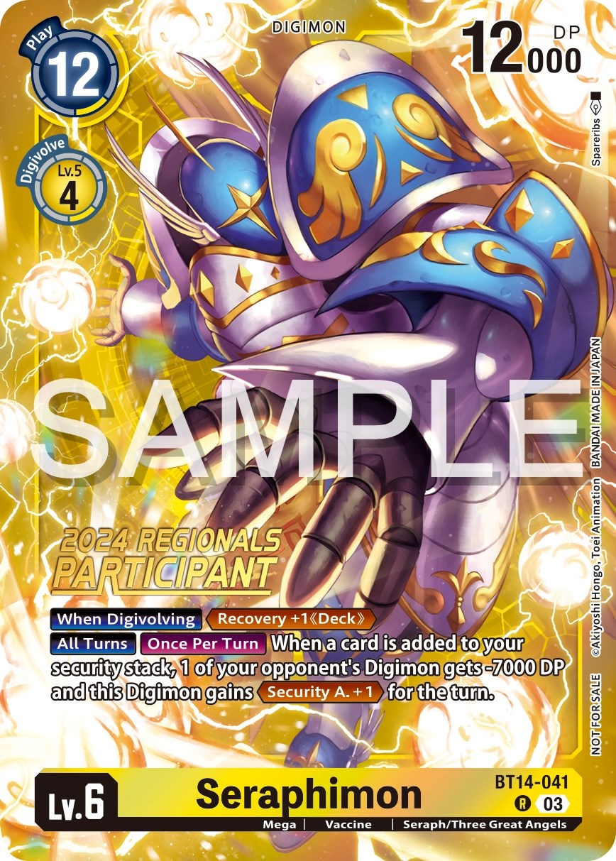 Seraphimon [BT14-041] (2024 Regionals Participant) [Blast Ace Promos] | The Gaming-Verse