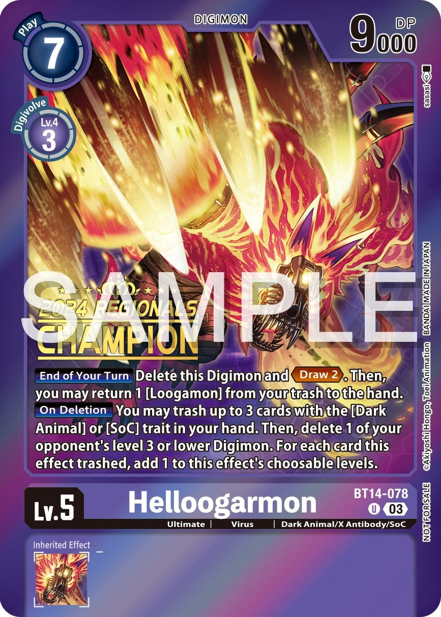 Helloogarmon [BT14-078] (2024 Regionals Champion) [Blast Ace Promos] | The Gaming-Verse