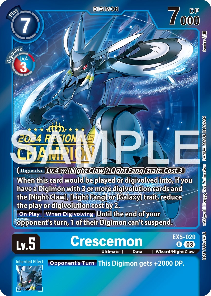 Crescemon [EX5-020] (2024 Regionals Champion) [Animal Colosseum Promos] | The Gaming-Verse