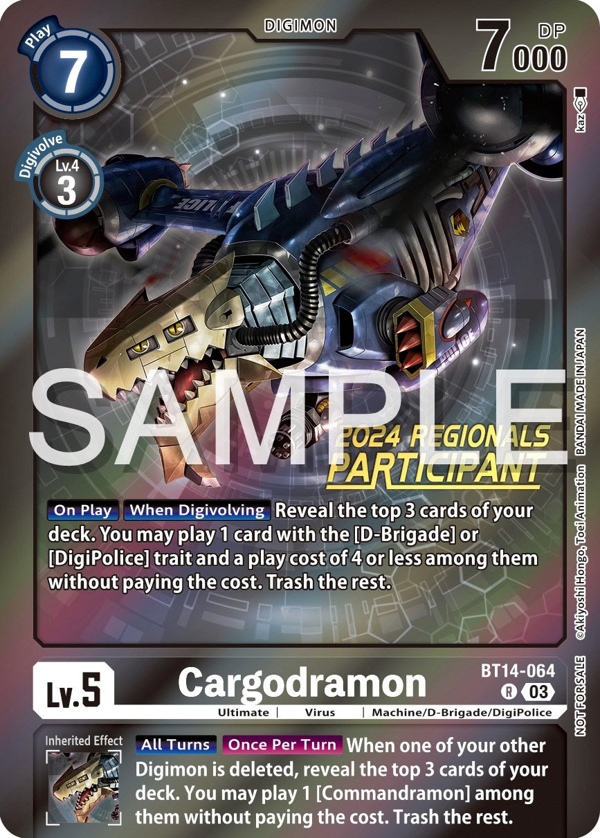 Cargodramon [BT14-064] (2024 Regionals Participant) [Blast Ace Promos] | The Gaming-Verse