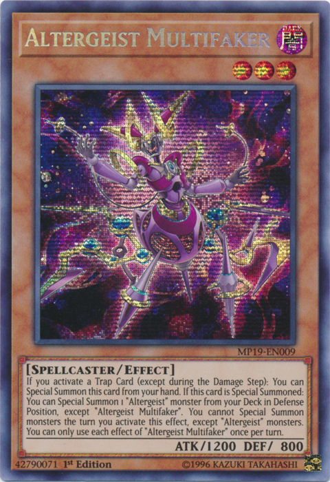 Altergeist Multifaker [MP19-EN009] Prismatic Secret Rare | The Gaming-Verse