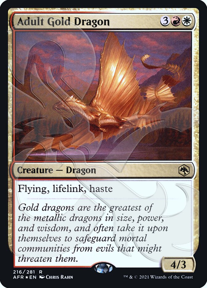 Adult Gold Dragon (Ampersand Promo) [Dungeons & Dragons: Adventures in the Forgotten Realms Promos] | The Gaming-Verse