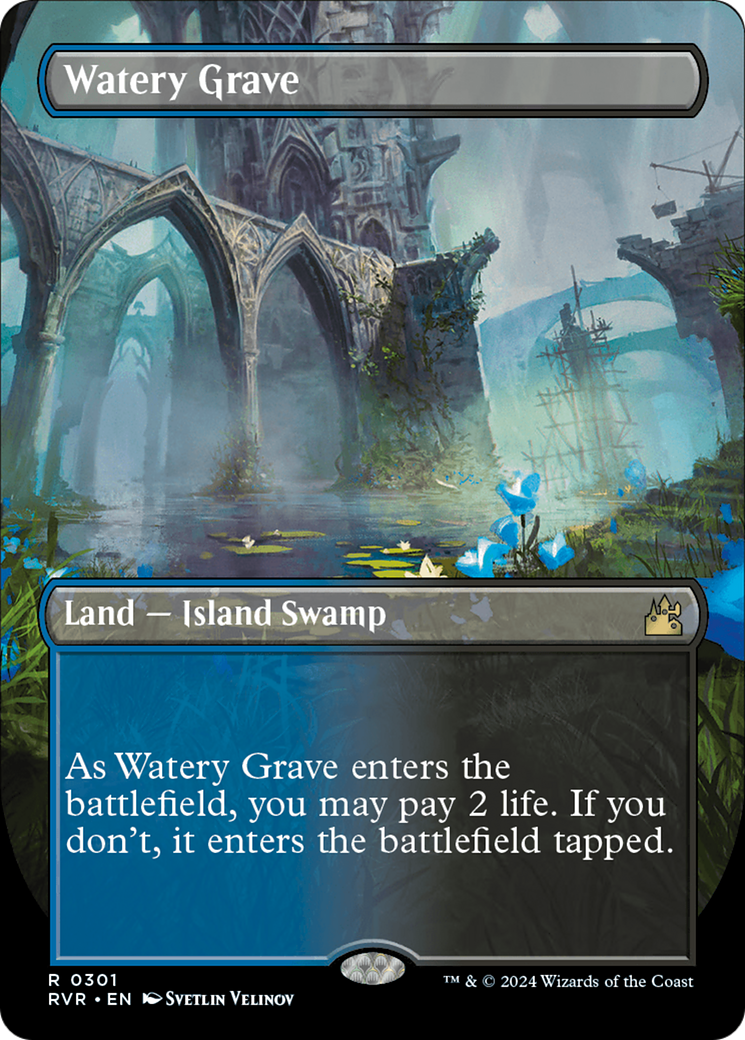 Watery Grave (Borderless) [Ravnica Remastered] | The Gaming-Verse