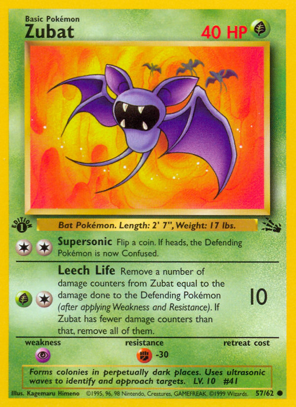 Zubat (57/62) [Fossil 1st Edition] | The Gaming-Verse