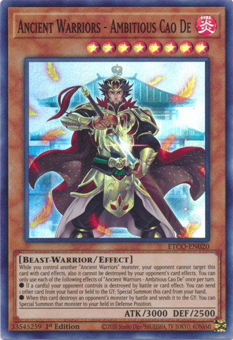 Ancient Warriors - Ambitious Cao De [ETCO-EN020] Super Rare | The Gaming-Verse