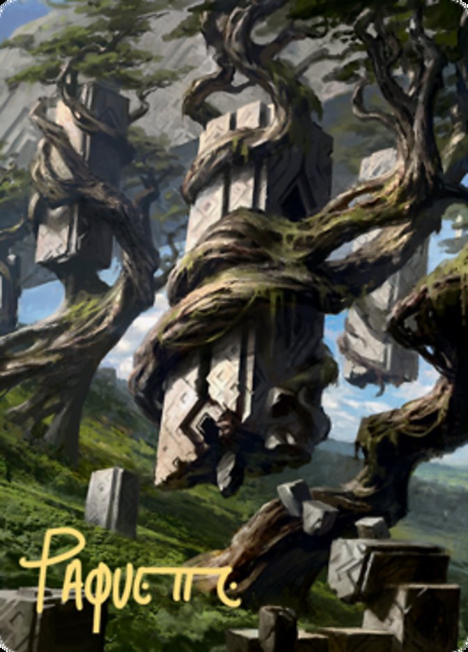 Forest 2 Art Card (Gold-Stamped Signature) [Zendikar Rising Art Series] | The Gaming-Verse