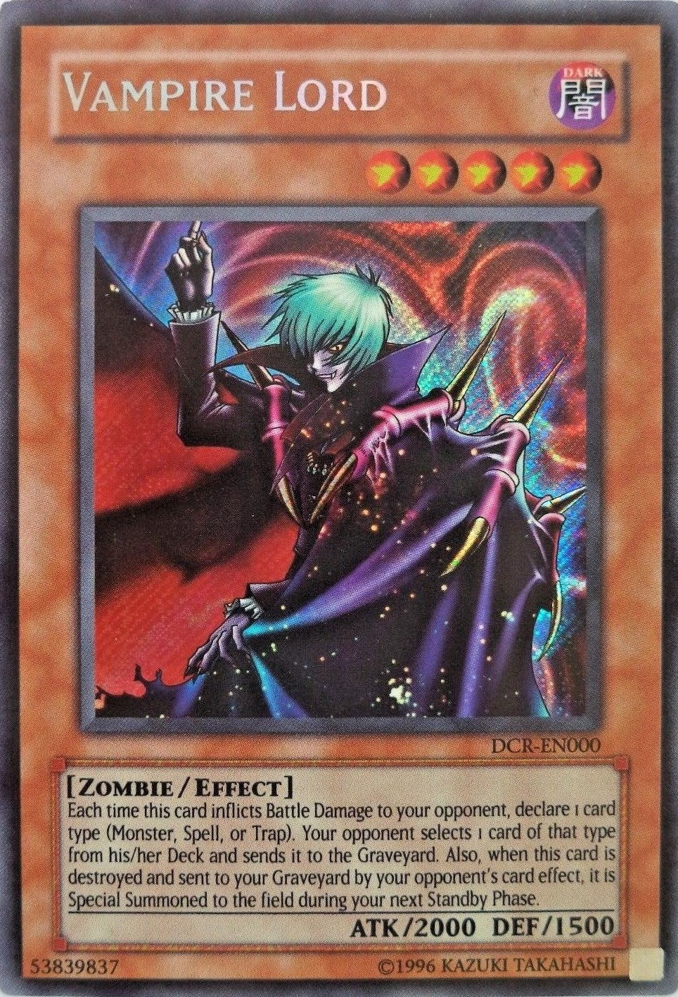 Vampire Lord [DCR-EN000] Secret Rare | The Gaming-Verse