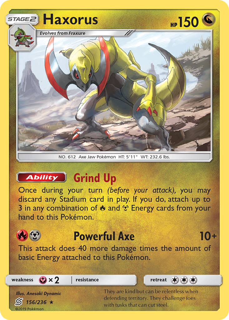 Haxorus (156/236) [Sun & Moon: Unified Minds] | The Gaming-Verse