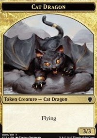 Cat Dragon (009) // Dragon (006) Double-sided Token [Commander 2017 Tokens] | The Gaming-Verse