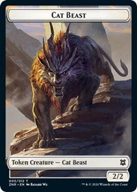 Cat Beast // Plant Double-sided Token [Zendikar Rising Tokens] | The Gaming-Verse