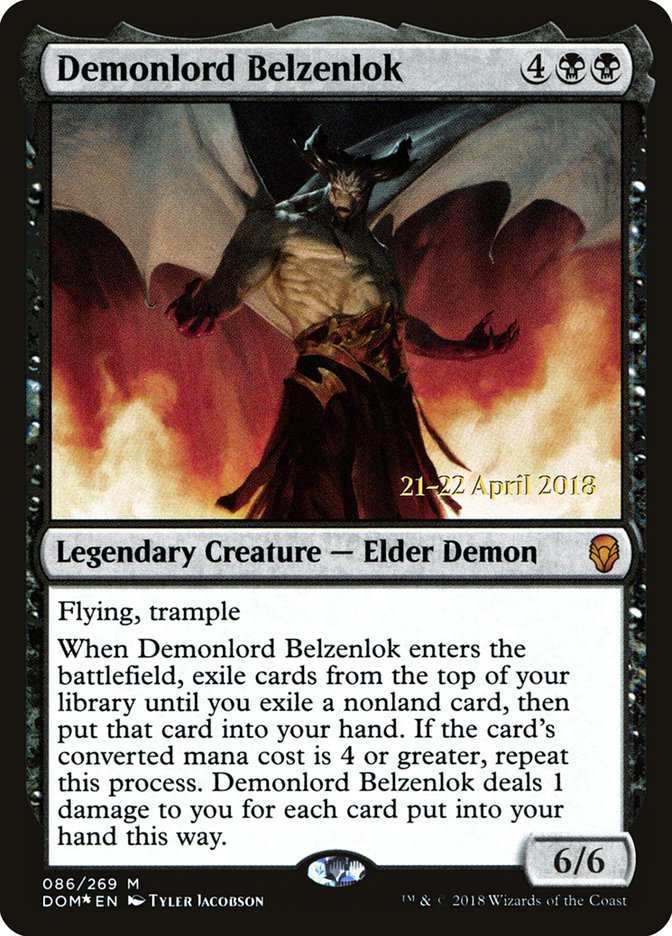 Demonlord Belzenlok  (Prerelease) [Dominaria Prerelease Promos] | The Gaming-Verse